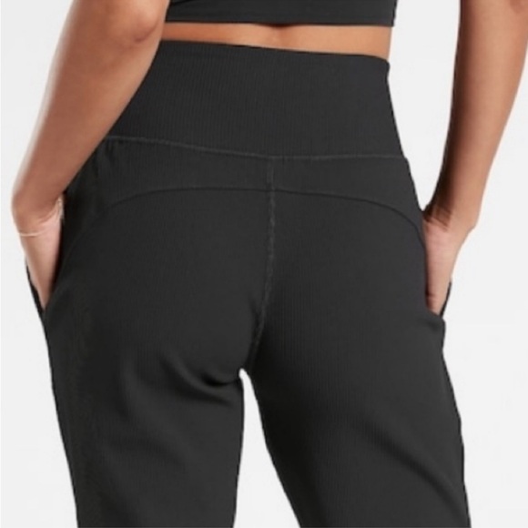 Athleta Salutation Ribbed Jogger Pants in black Size XL - Picture 3 of 16